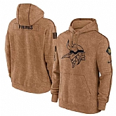 Men's Minnesota Vikings 2023 Brown Salute to Service Pullover Hoodie,baseball caps,new era cap wholesale,wholesale hats